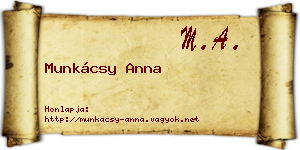 Munkácsy Anna névjegykártya